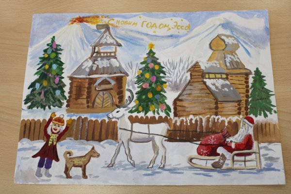 Новогодняя Камчатка детский рисунок
