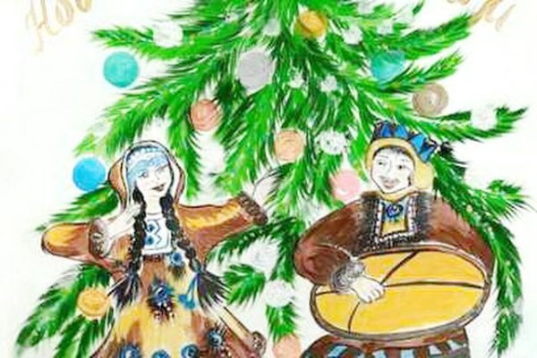 Новогодний рисунок школьника