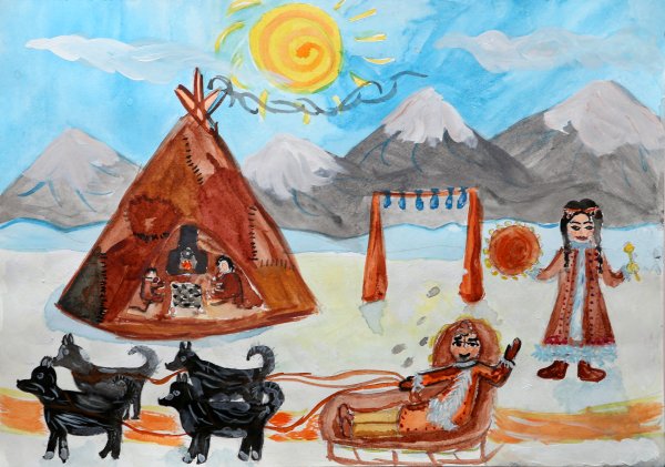 Рисунок на тему Новогодняя Камчатка