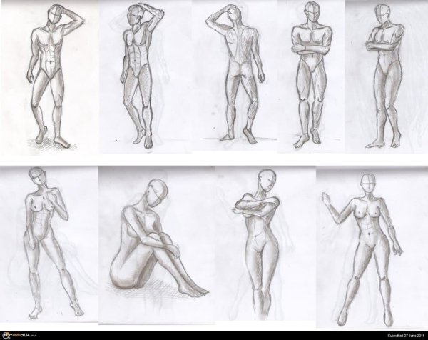 Позы людей для набросков