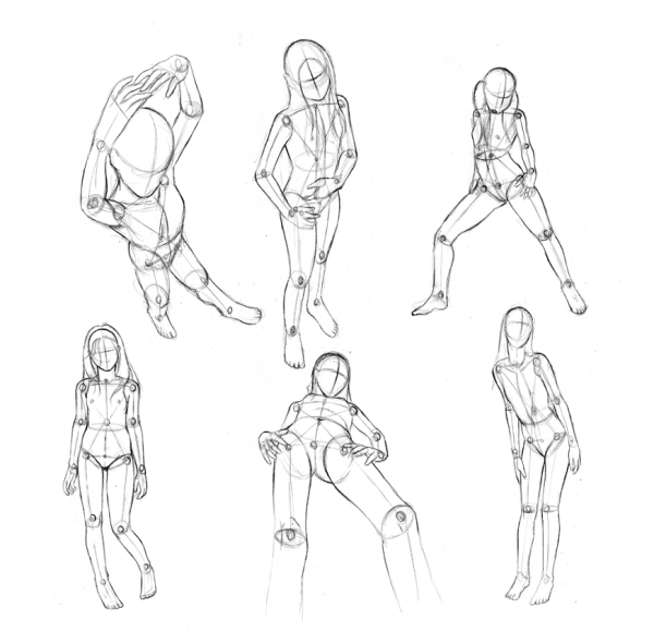 Позы людей для набросков