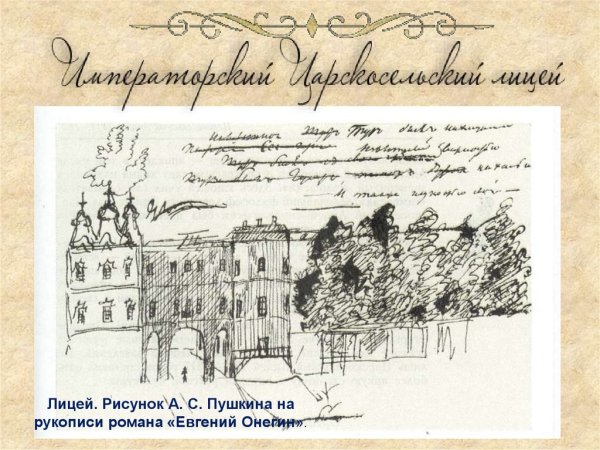 Рисунки Пушкина в лицее