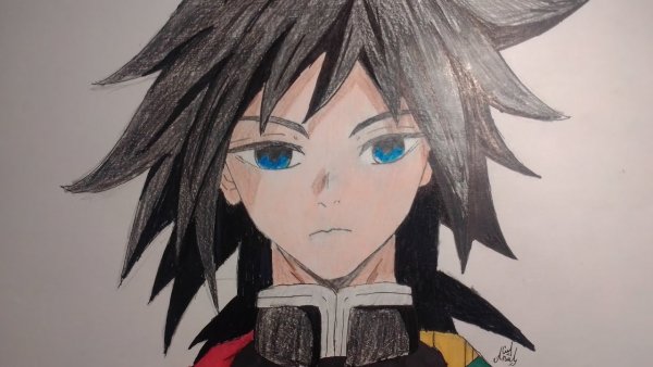 Клинок рассекающий демонов Томиока для срисовки