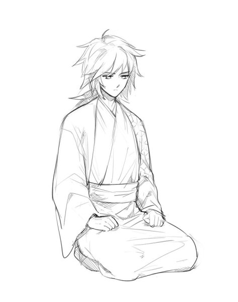 Томиока карандашом