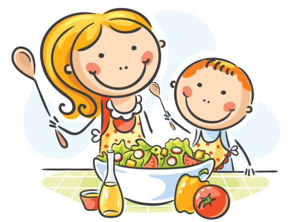 Ребенок с едой мультяшный