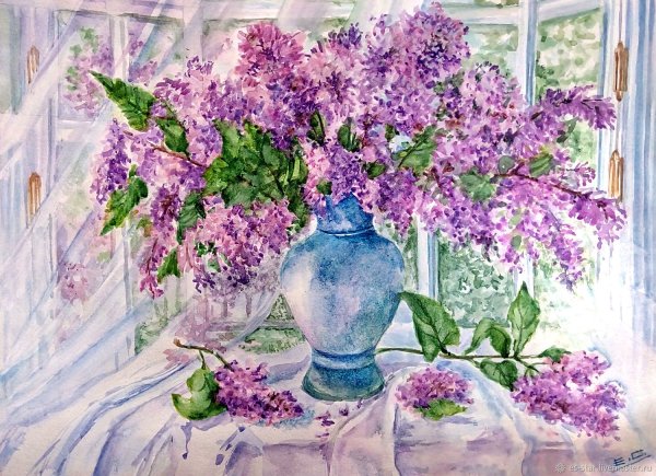 Живопись сирень Анна Шиач