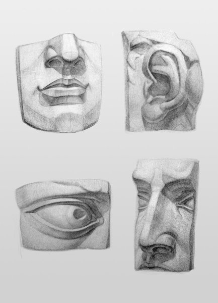 Гипсовые слепки головы Давида