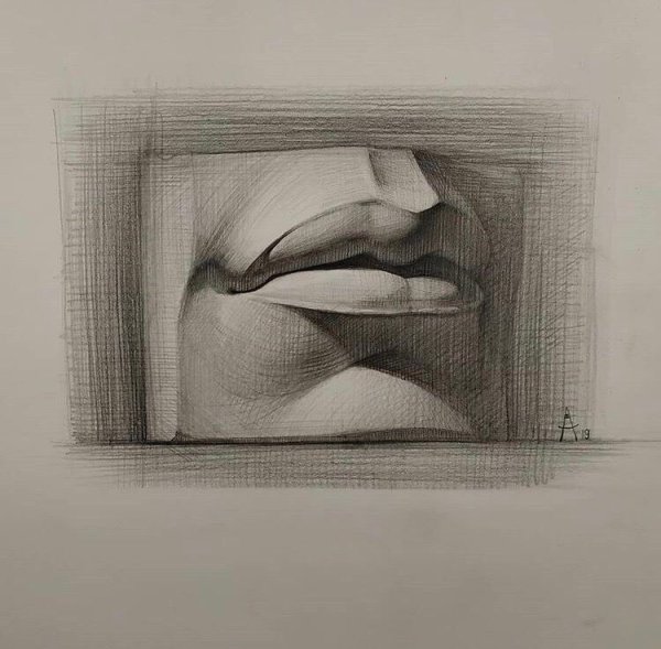 Гипсовые части лица Давида