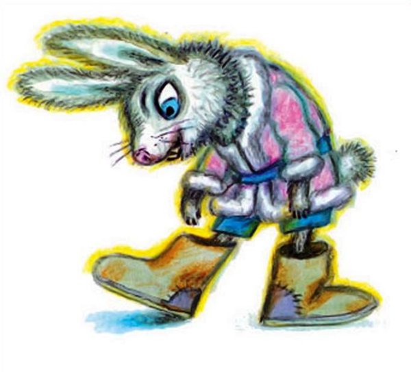Заяц в валенках сказочный