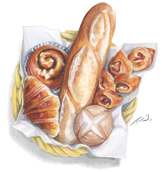 Иллюстрации хлебобулочных изделий для детей