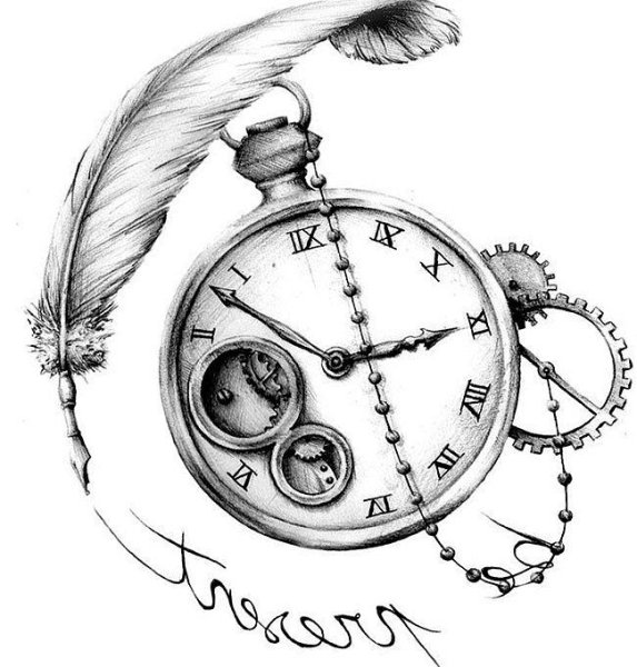 Эскизы часов для тату