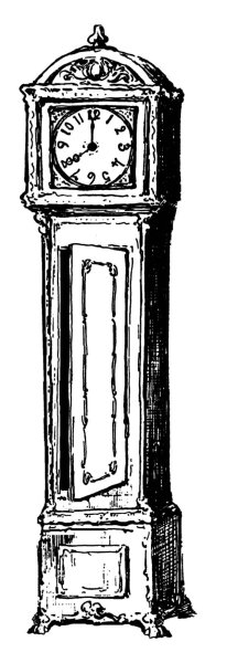 Старинные напольные часы рисунок