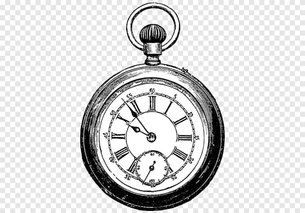 Часы на цепочке контур