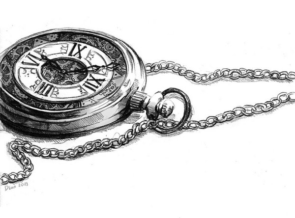 Карманные часы эскиз
