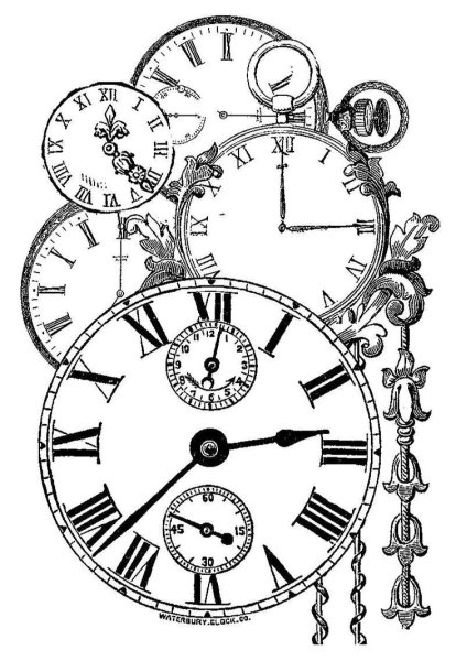 Трафарет старинных часов