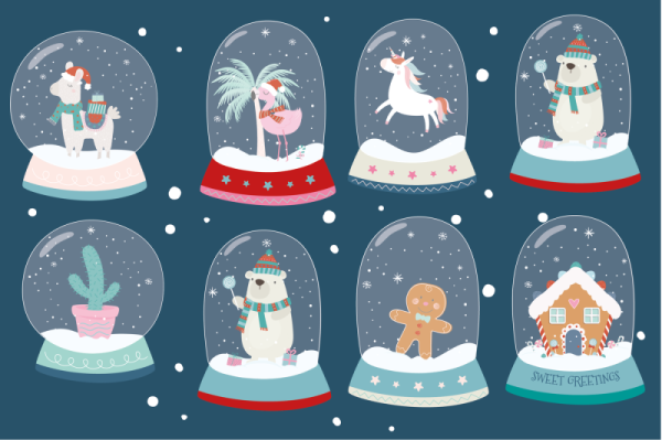 Рисование снежный шар