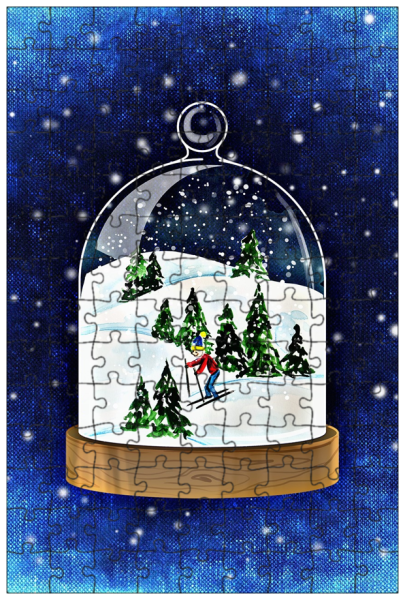 Снежный шар акварель