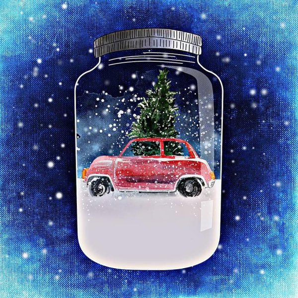 Новогодний снежный шар рисунок