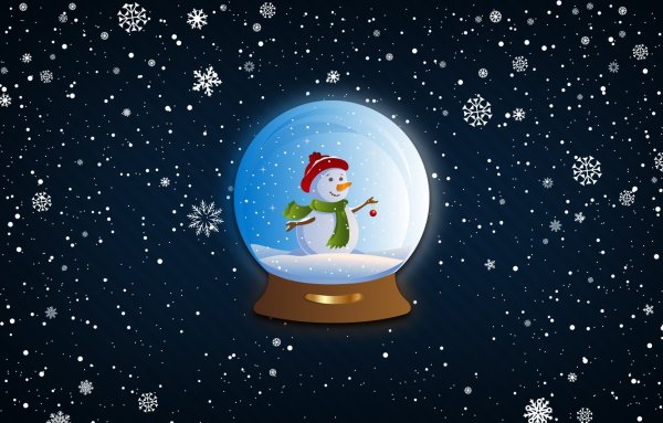 Новогодний шар со снегом внутри