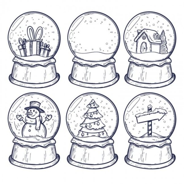 Снежный шар раскраска