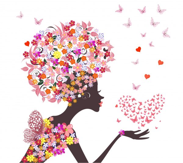 Силуэт девушки весны