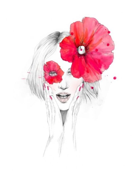 Фэшн иллюстрация голова