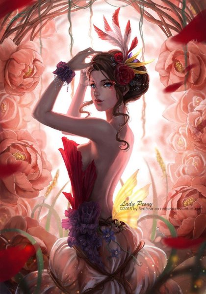 Девушка в цветах арт