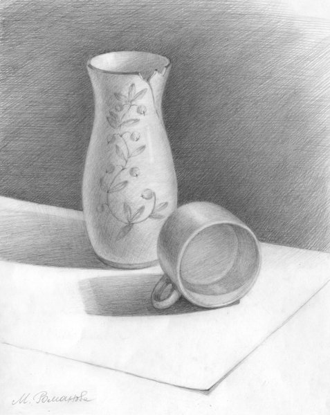 Кувшин карандашом