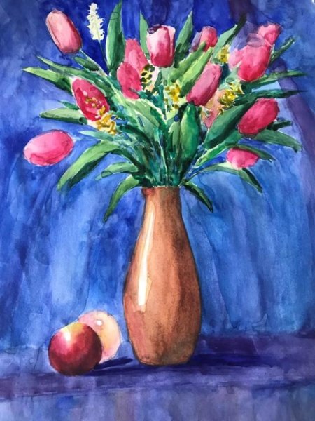 Ваза карандашом для начинающих