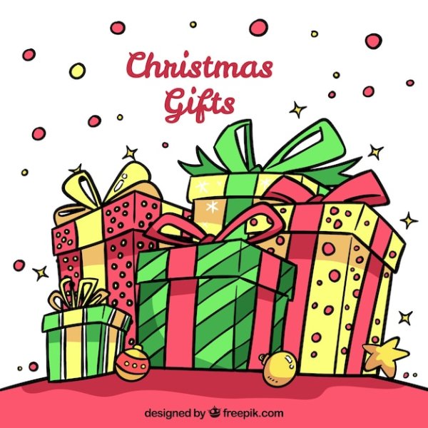 Гора подарков рисунок