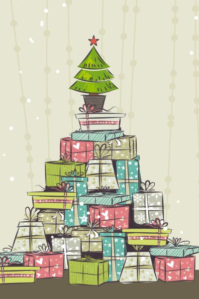 Гора подарков под елкой