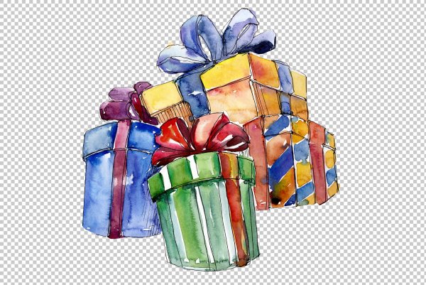 Подарок акварель
