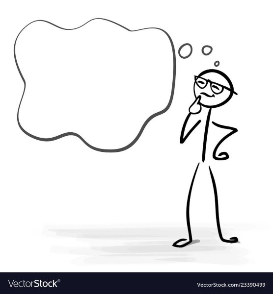 Картинка карандашом человек думает с пустыми облаками