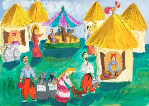 Рисование на тему "ярмарка"