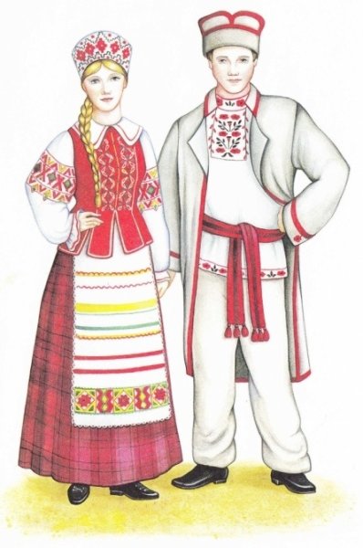 Народные костюмы народов России Белорусс