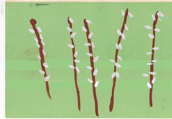 Веточка вербы раскраска для детей