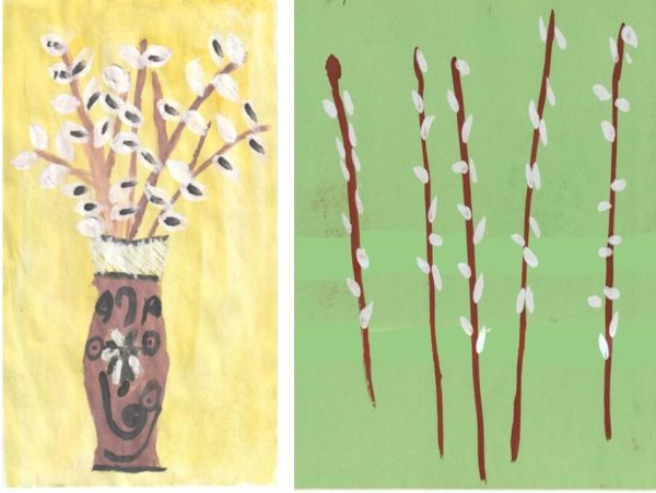 Верба раскраска