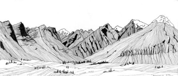 Наброски горного пейзажа