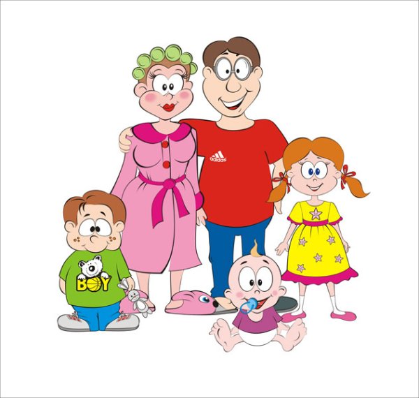 Иллюстрации с изображением семьи