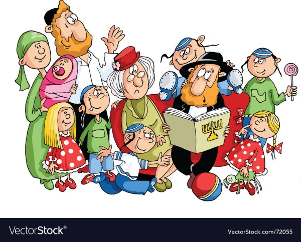 Веселая семейка на прозрачном фоне