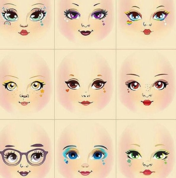 Кукольные лица нарисованные