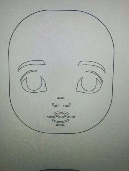 Трафарет лица куклы