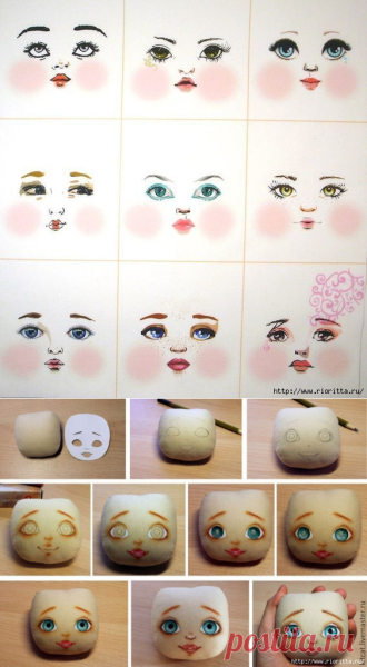 Трафарет лица куклы