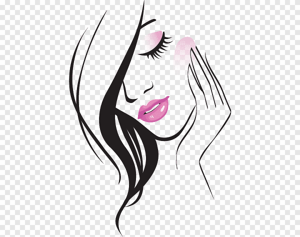 Силуэт женского лица на прозрачном фоне