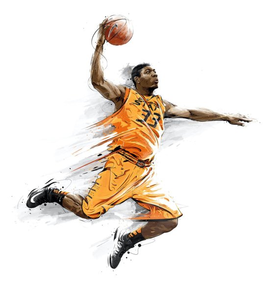 Баскетболисты в прыжке, Векторная