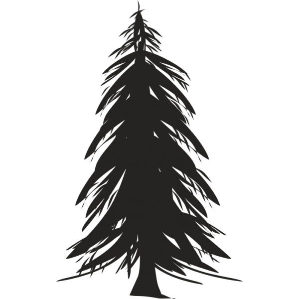 Силуэты елок и деревьев