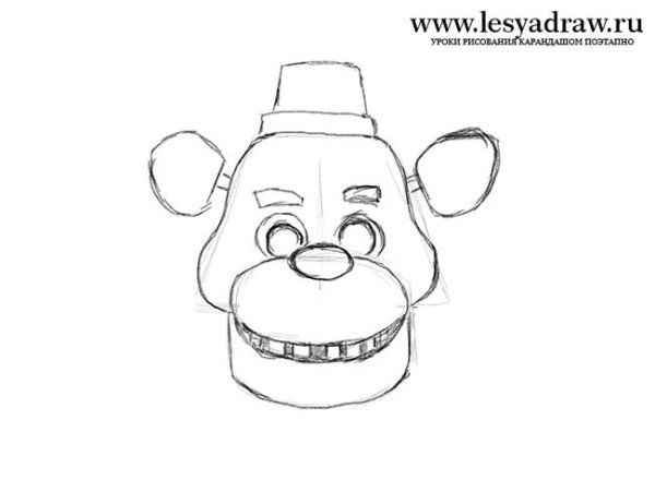 Раскраска FNAF Голден Фредди