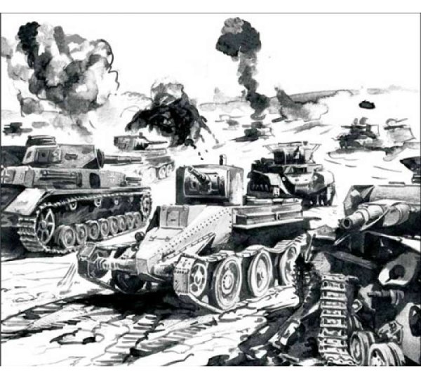 Курская битва танковое сражение чёрно белое