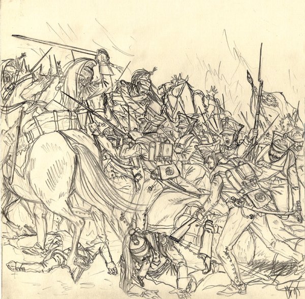 Куликовская битва карандашом