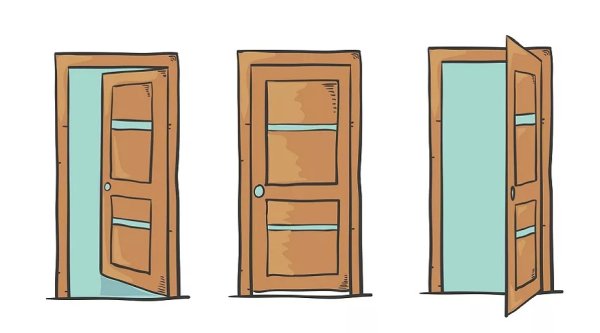 Открытая и закрытая дверь